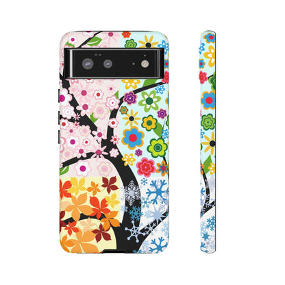 Four Seasons: Fall, Winter, Spring and Summer inspired phone case for iPhone, Samsung Galaxy and Google Pixel devices