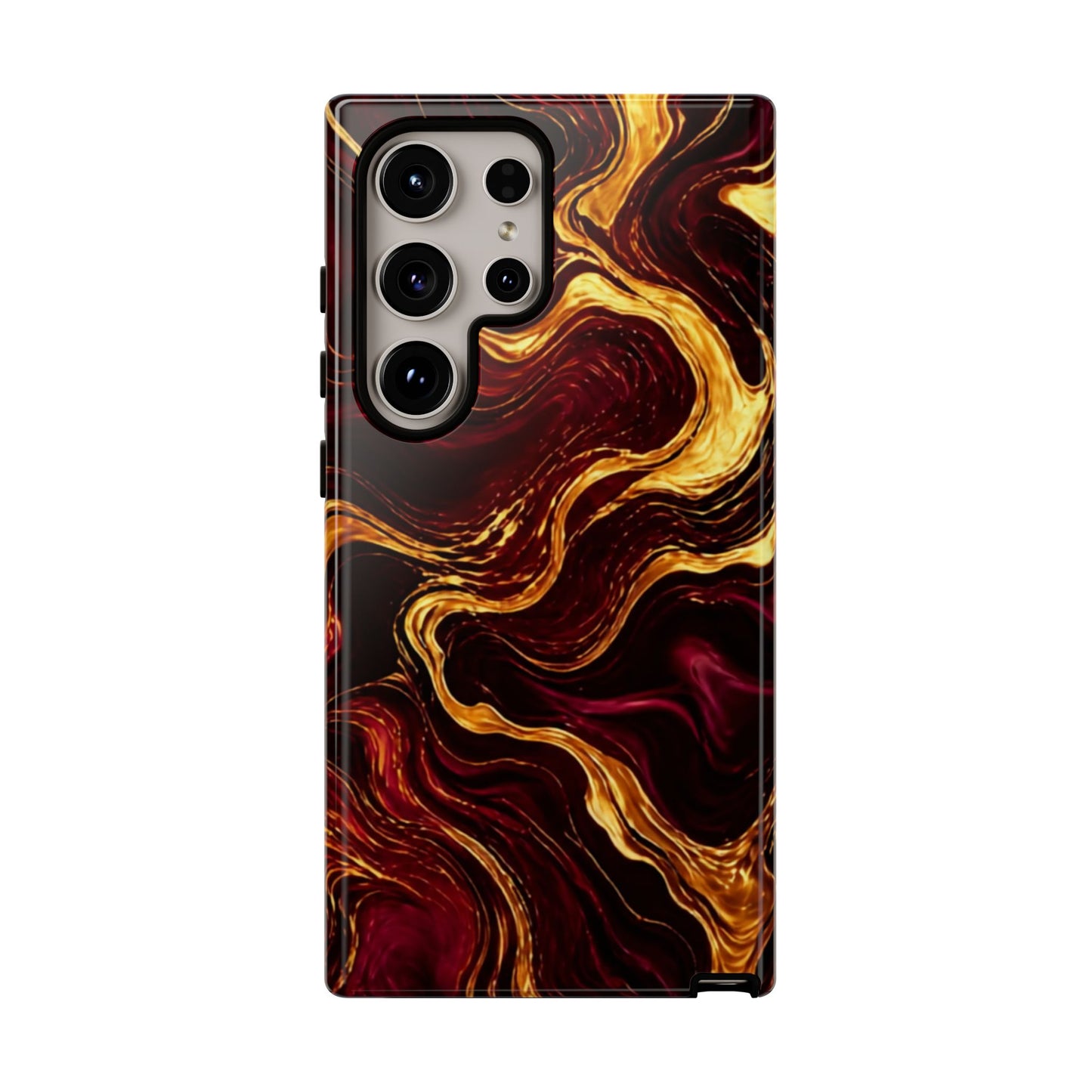 Molten Gold and Maroon Waves: Elegant Phone Case for iPhone, Samsung Galaxy and Google Pixel devices