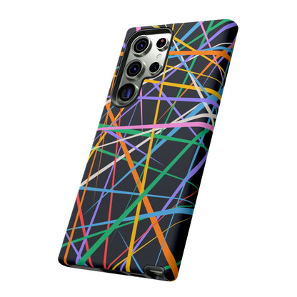 Spectrum Grid: Abstract, Intersecting Line Patterns Phone Case for iPhone, Samsung and Google Pixel devices