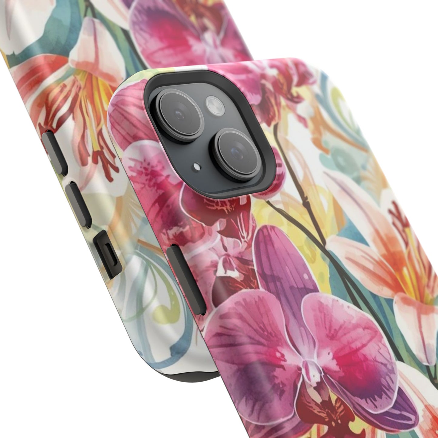 Hibiscus & Orchid Haven: MagSafe Floral Phone Case for iPhone