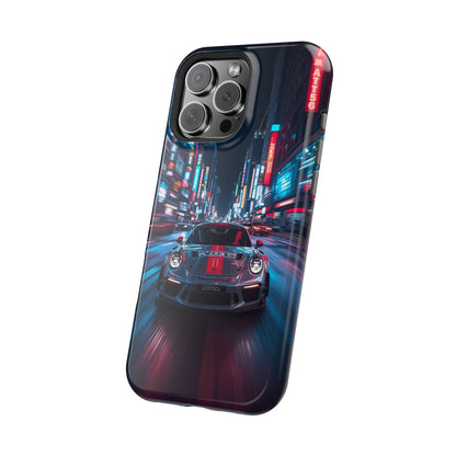 Urban Racer (MagSafe version): Neon Car Inspired iPhone Case for Men