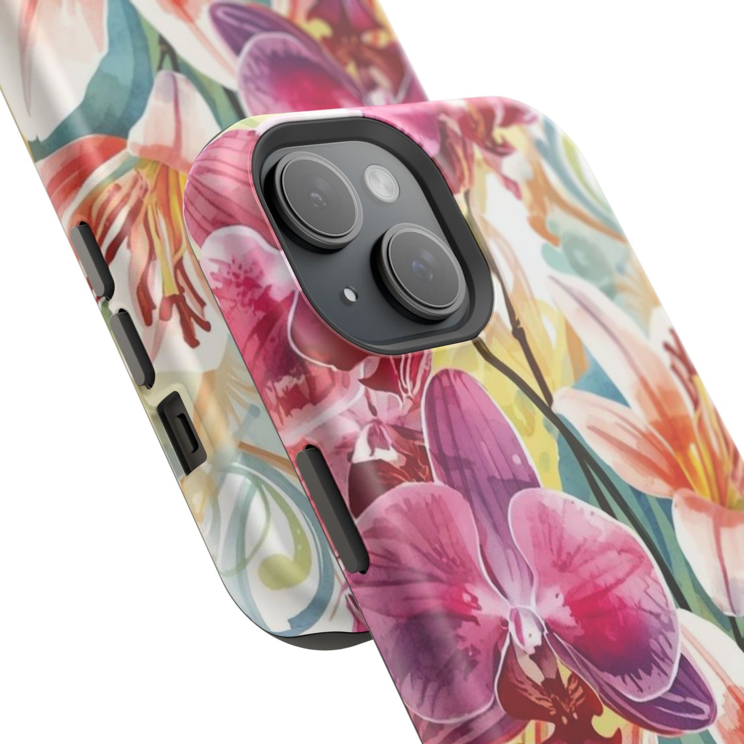 Hibiscus & Orchid Haven: MagSafe Floral Phone Case for iPhone