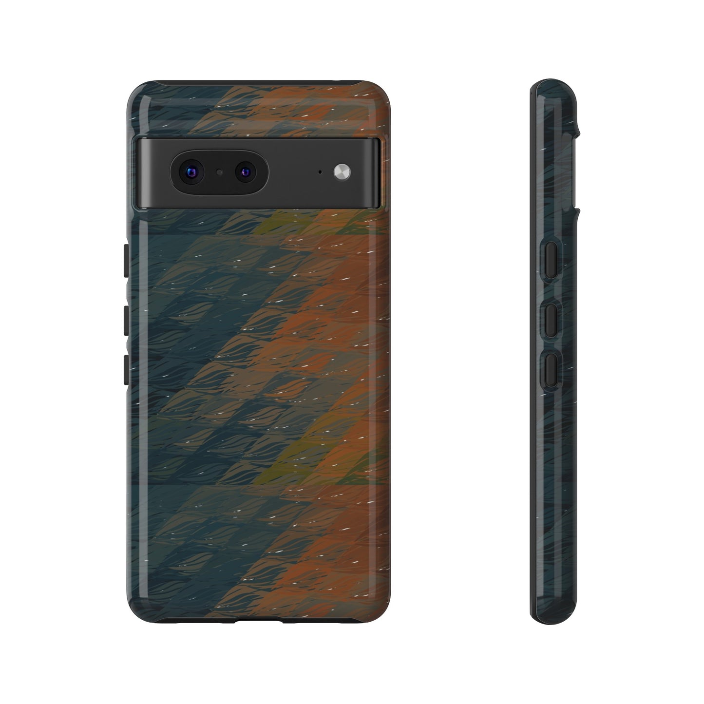 BRUE: Brown + Blue Geometric case for iPhone, Galaxy and Pixel