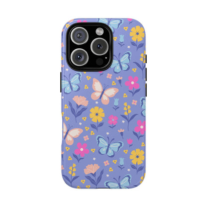 Lavender Butterflies: Tough Phone Case for iPhone, Samsung Galaxy and Google Pixel