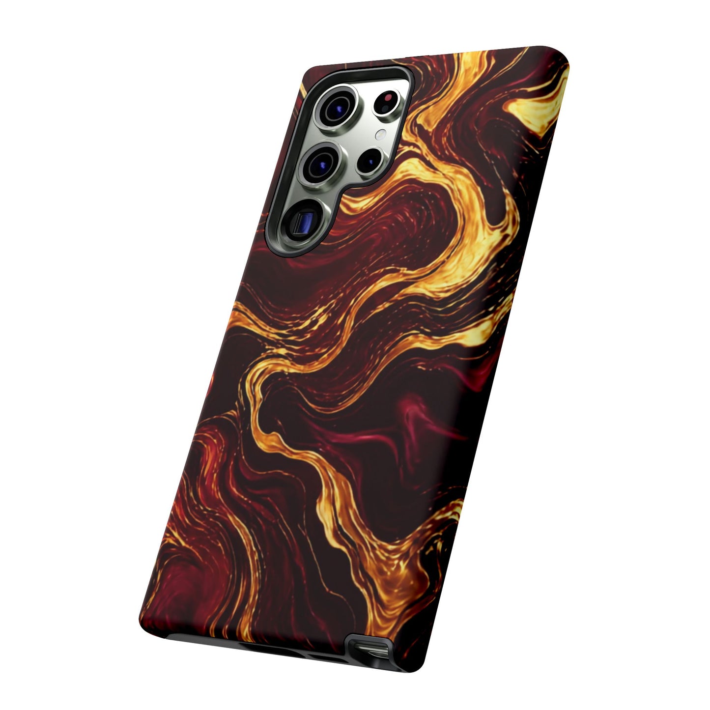 Molten Gold and Maroon Waves: Elegant Phone Case for iPhone, Samsung Galaxy and Google Pixel devices