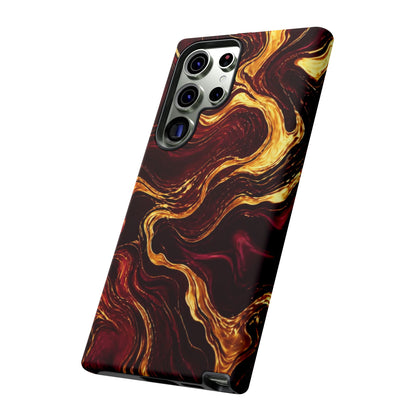 Molten Gold and Maroon Waves: Elegant Phone Case for iPhone, Samsung Galaxy and Google Pixel devices