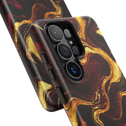 Molten Gold and Maroon Waves: Elegant Phone Case for iPhone, Samsung Galaxy and Google Pixel devices