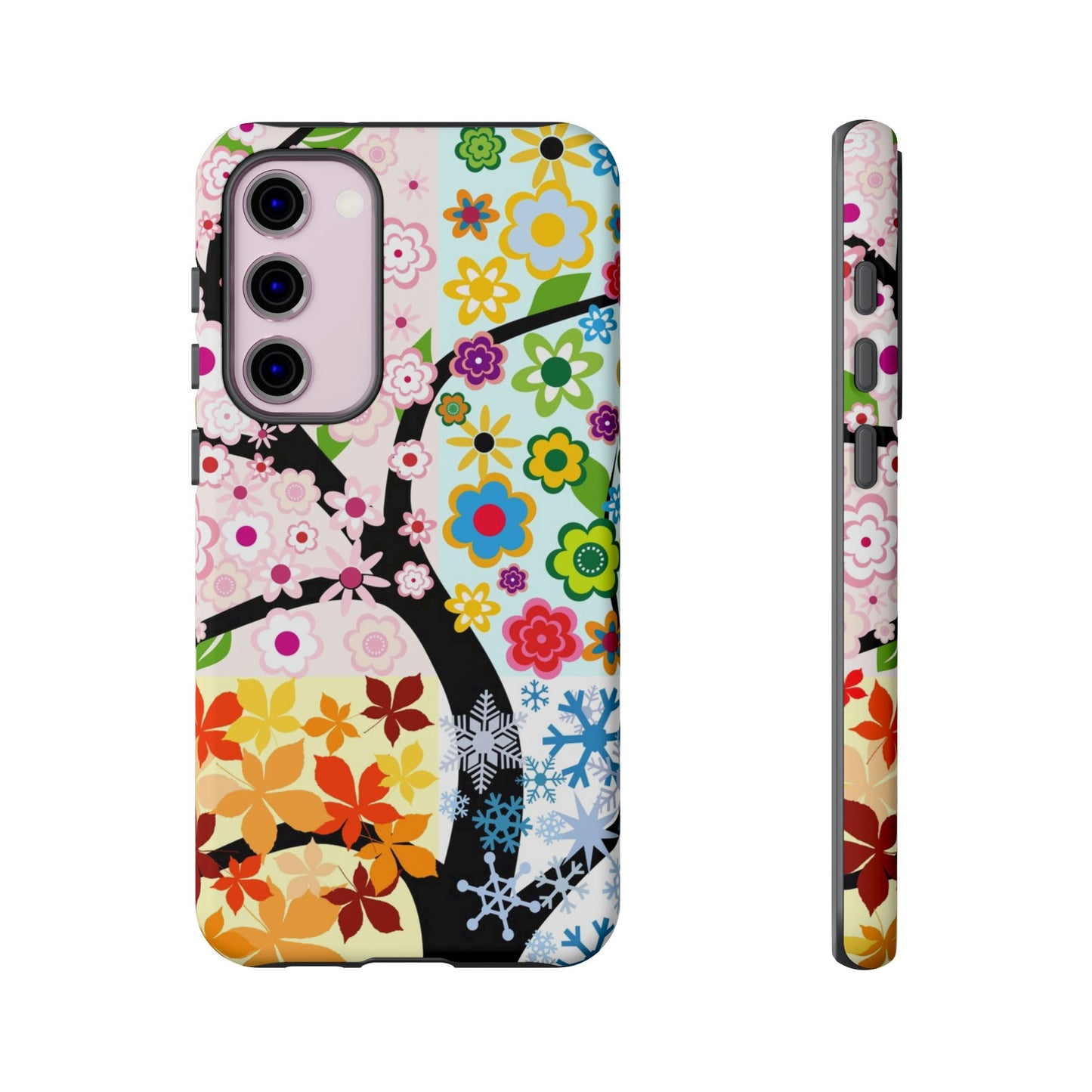 Four Seasons: Fall, Winter, Spring and Summer inspired phone case for iPhone, Samsung Galaxy and Google Pixel devices