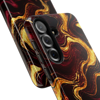 Molten Gold and Maroon Waves: Elegant Phone Case for iPhone, Samsung Galaxy and Google Pixel devices