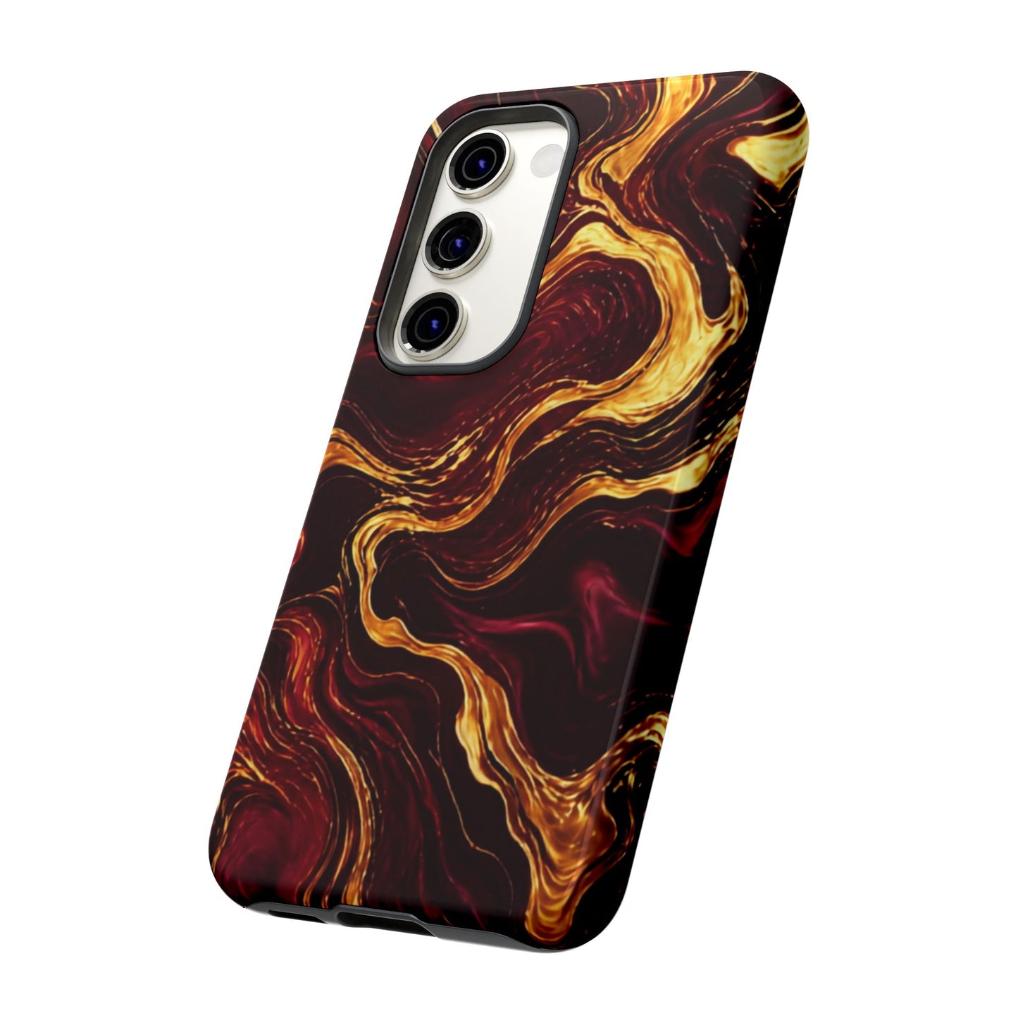 Molten Gold and Maroon Waves: Elegant Phone Case for iPhone, Samsung Galaxy and Google Pixel devices