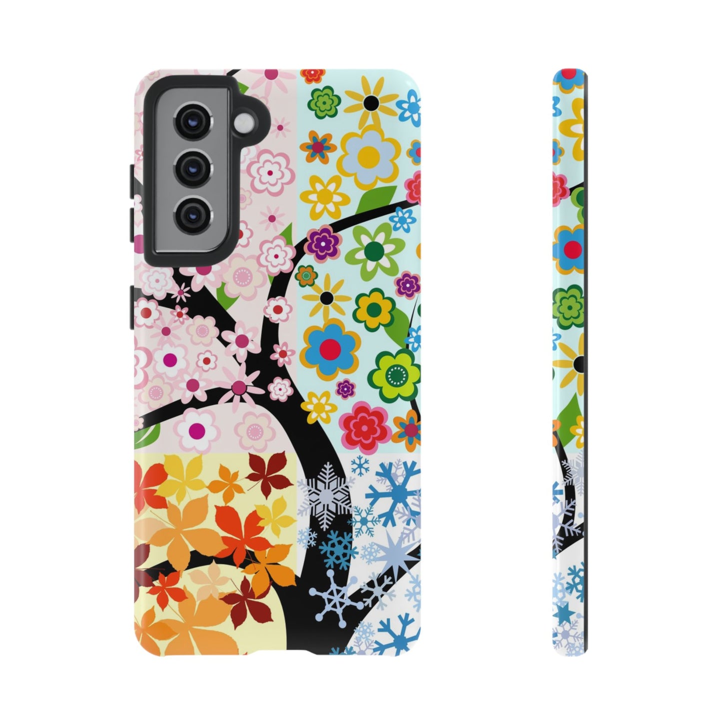 Four Seasons: Fall, Winter, Spring and Summer inspired phone case for iPhone, Samsung Galaxy and Google Pixel devices