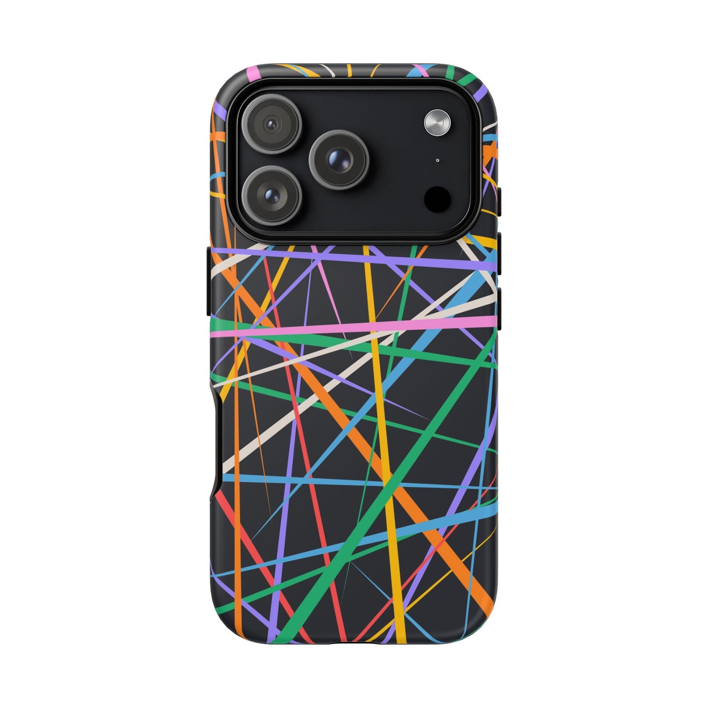 Spectrum Grid: Abstract, Intersecting Line Patterns Phone Case for iPhone, Samsung and Google Pixel devices