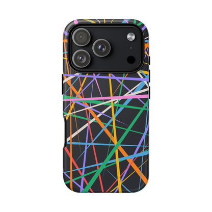Spectrum Grid: Abstract, Intersecting Line Patterns Phone Case for iPhone, Samsung and Google Pixel devices