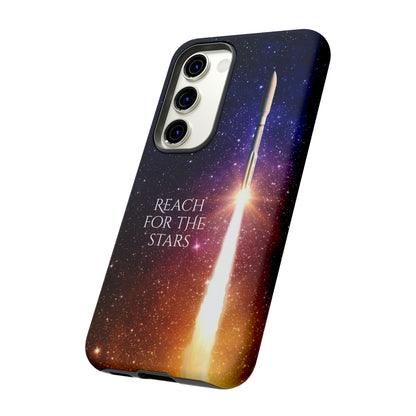 Reach for the stars: rocket illustrated phone case for iPhone, Samsung Galaxy and Pixel devices