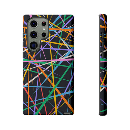 Spectrum Grid: Abstract, Intersecting Line Patterns Phone Case for iPhone, Samsung and Google Pixel devices