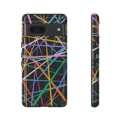 Spectrum Grid: Abstract, Intersecting Line Patterns Phone Case for iPhone, Samsung and Google Pixel devices