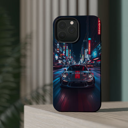 Urban Racer (MagSafe version): Neon Car Inspired iPhone Case for Men