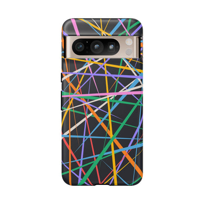 Spectrum Grid: Abstract, Intersecting Line Patterns Phone Case for iPhone, Samsung and Google Pixel devices