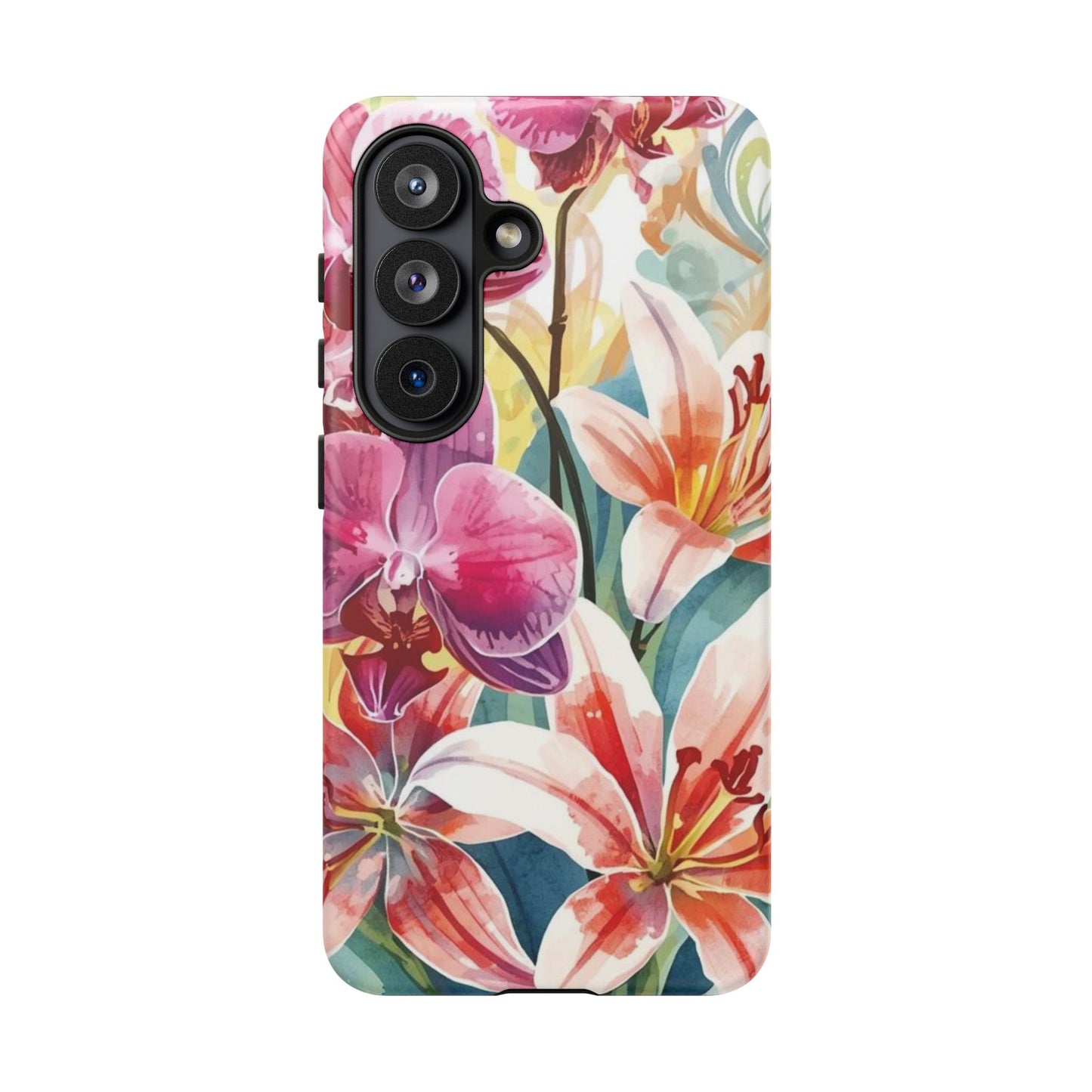 Hibiscus & Orchid Bloom Case: Floral Beauty for Your Samsung Galaxy S Series