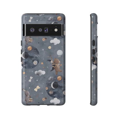 Moon, Bear and Bunny: Cute phone case for iPhone, Samsung Galaxy and Google Pixel devices