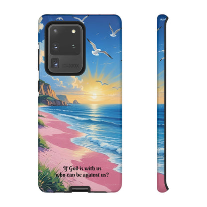 "If God is with us, who can be against us?": Inspiring phone case for iPhone, Samsung Galaxy and Google Pixel devices