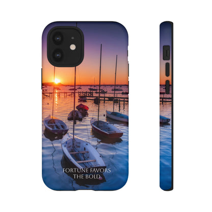 Fortune Favors the Bold: Sunset Sail Phone Case for iPhone, Samsung Galaxy and Google Pixel devices