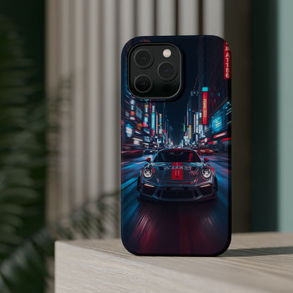 Urban Racer (MagSafe version): Neon Car Inspired iPhone Case for Men
