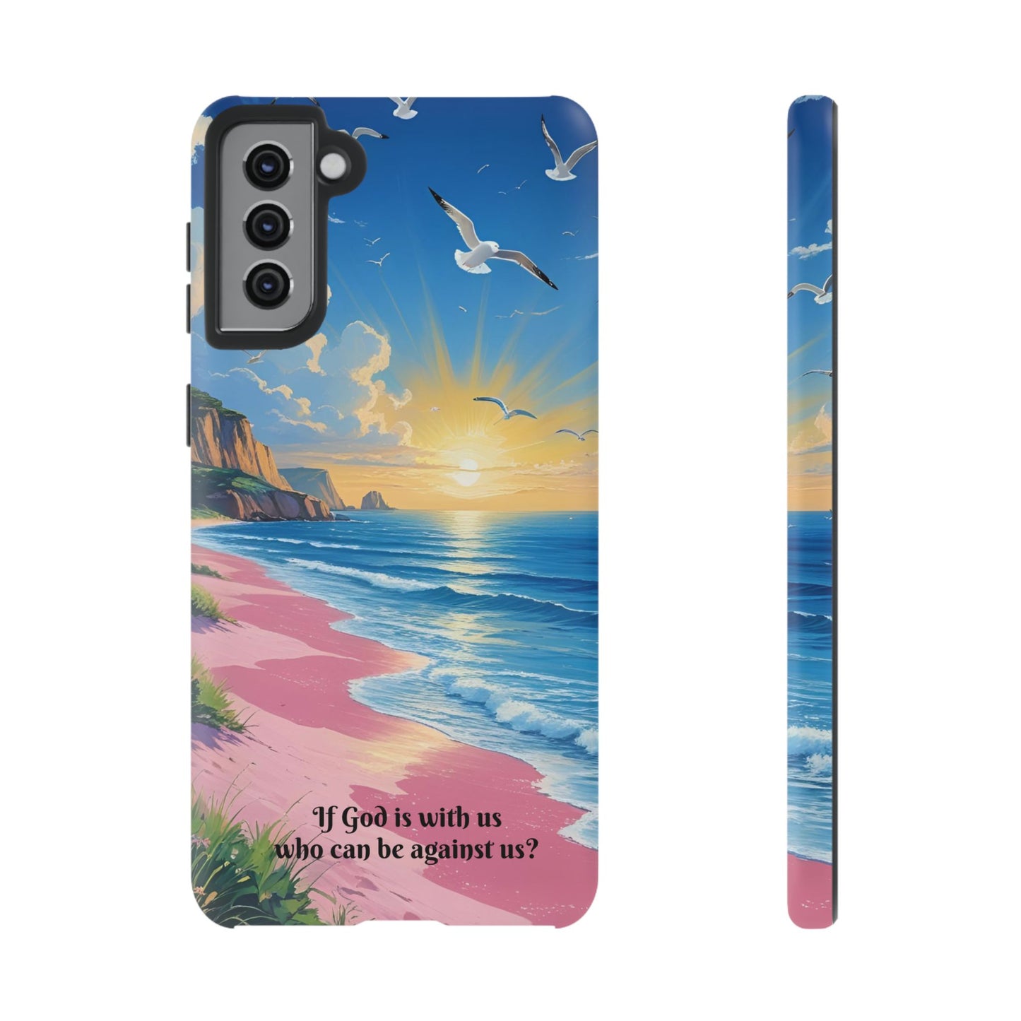 "If God is with us, who can be against us?": Inspiring phone case for iPhone, Samsung Galaxy and Google Pixel devices