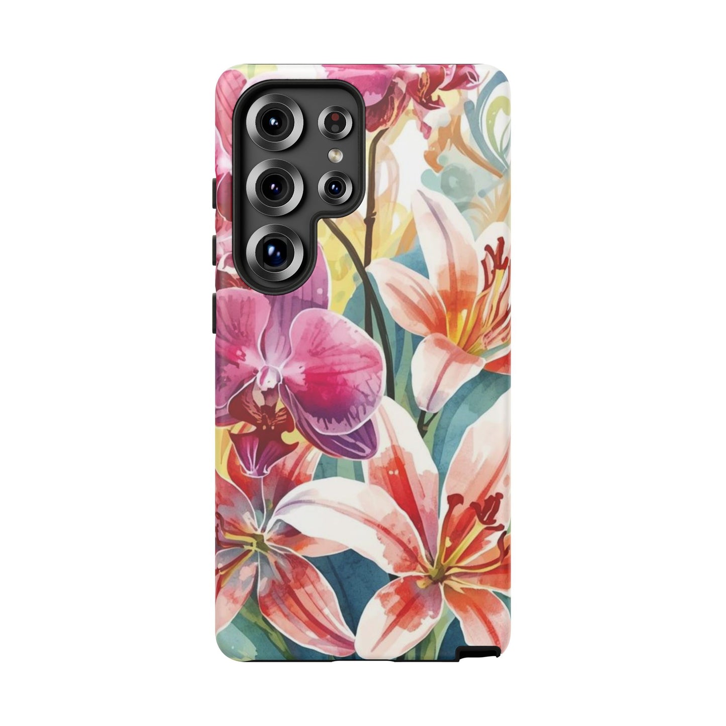 Hibiscus & Orchid Bloom Case: Floral Beauty for Your Samsung Galaxy S Series