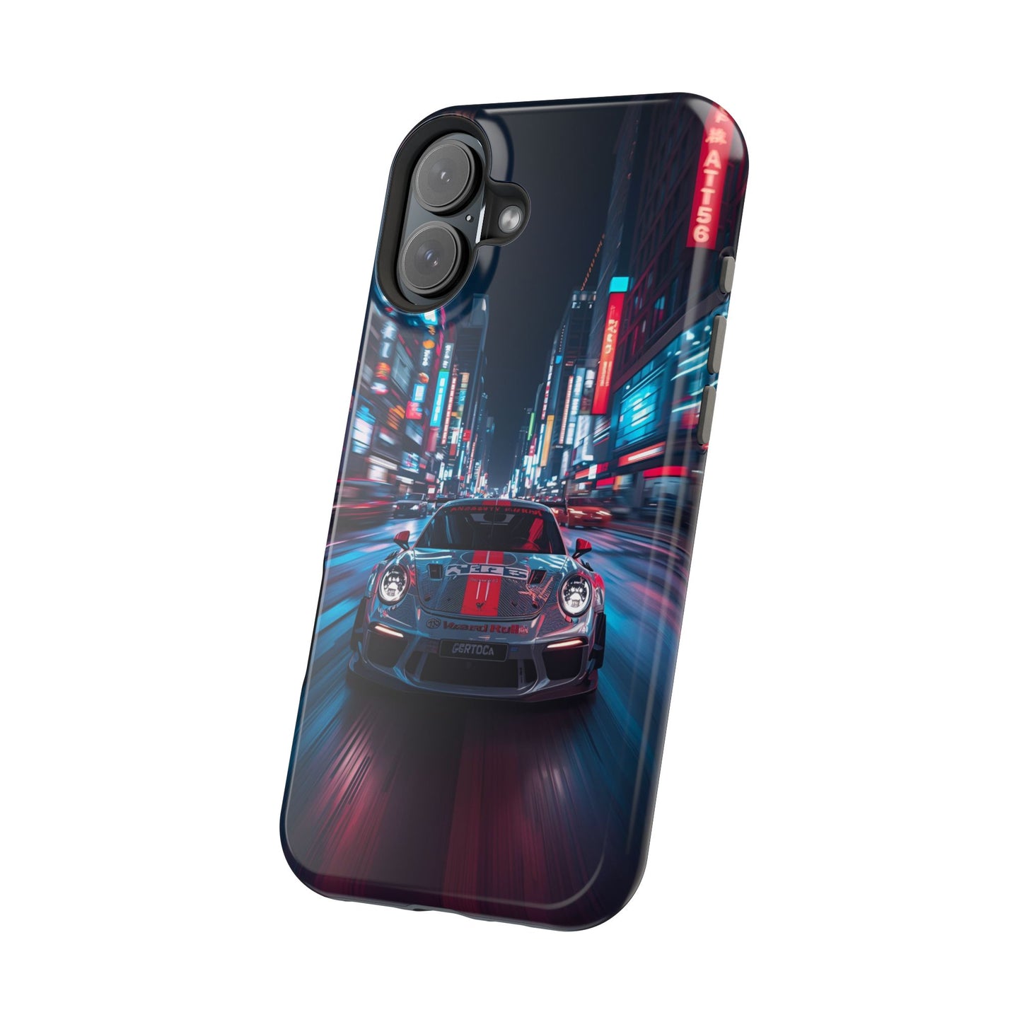 Urban Racer (MagSafe version): Neon Car Inspired iPhone Case for Men