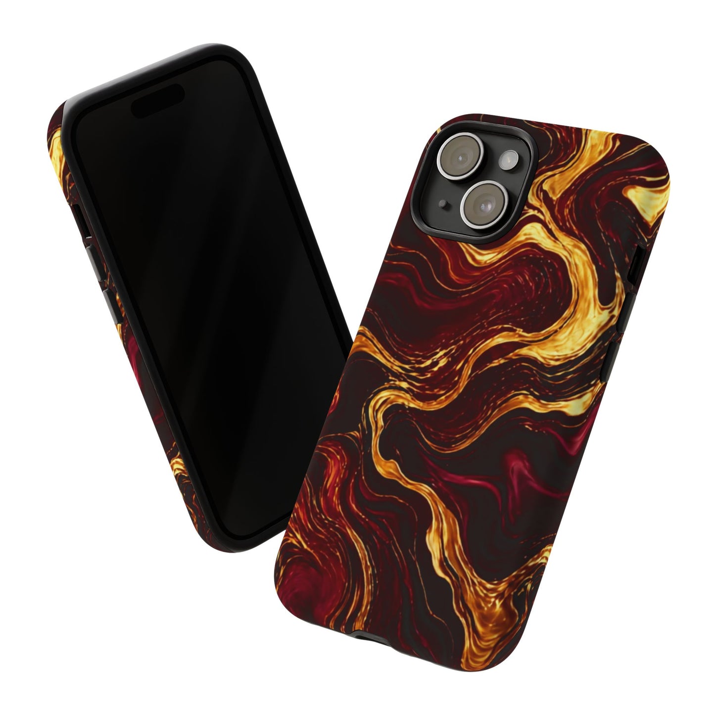 Molten Gold and Maroon Waves: Elegant Phone Case for iPhone, Samsung Galaxy and Google Pixel devices