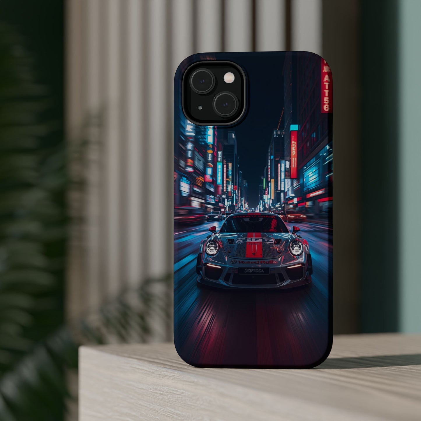 Urban Racer (MagSafe version): Neon Car Inspired iPhone Case for Men