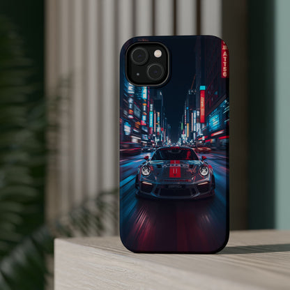 Urban Racer (MagSafe version): Neon Car Inspired iPhone Case for Men