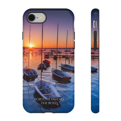 Fortune Favors the Bold: Sunset Sail Phone Case for iPhone, Samsung Galaxy and Google Pixel devices