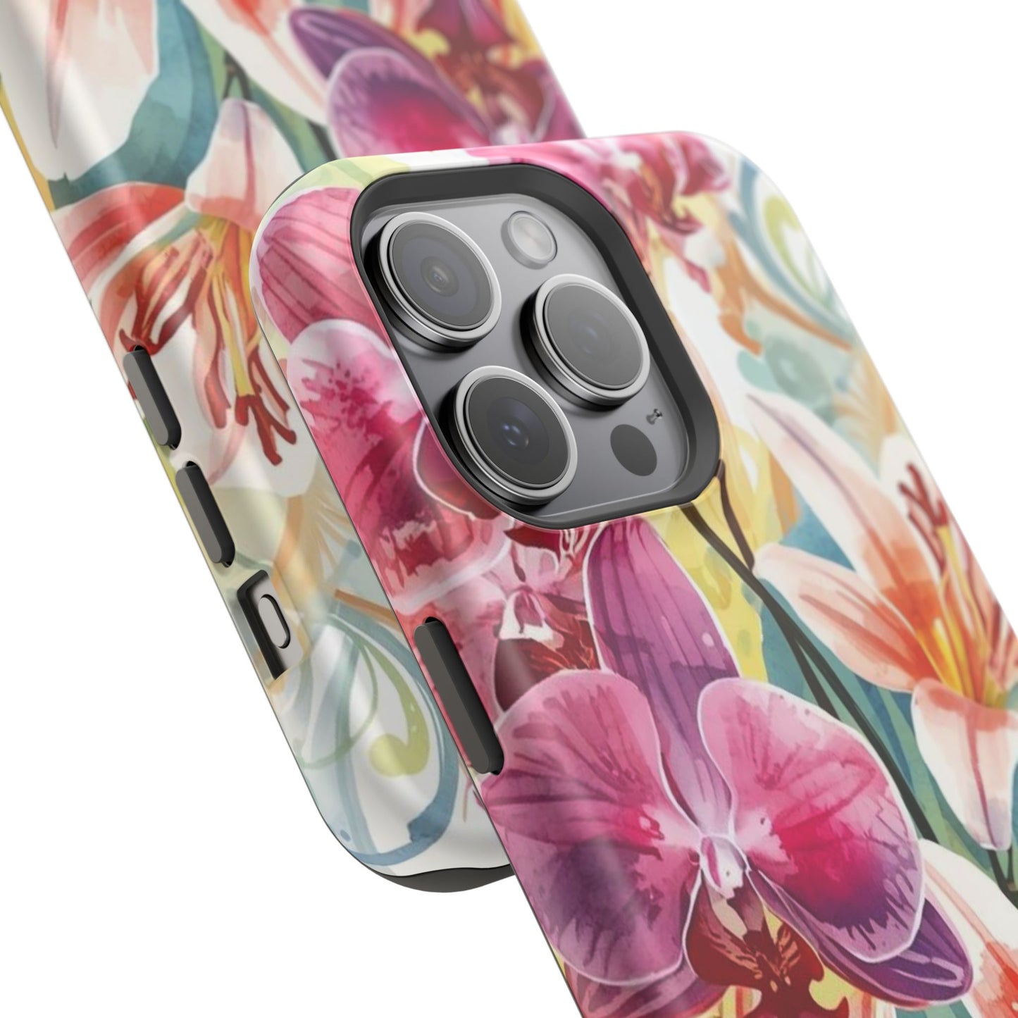 Hibiscus & Orchid Haven: MagSafe Floral Phone Case for iPhone