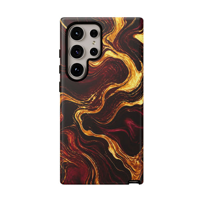 Molten Gold and Maroon Waves: Elegant Phone Case for iPhone, Samsung Galaxy and Google Pixel devices