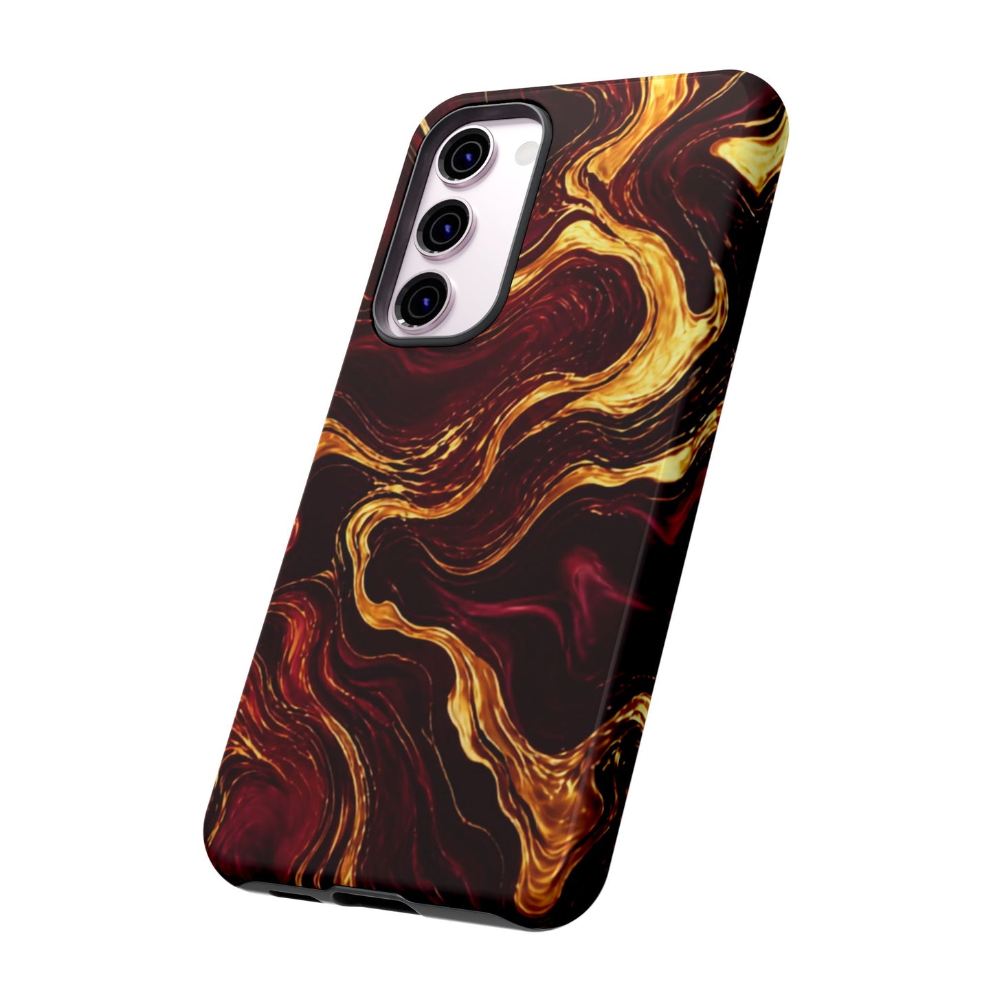Molten Gold and Maroon Waves: Elegant Phone Case for iPhone, Samsung Galaxy and Google Pixel devices
