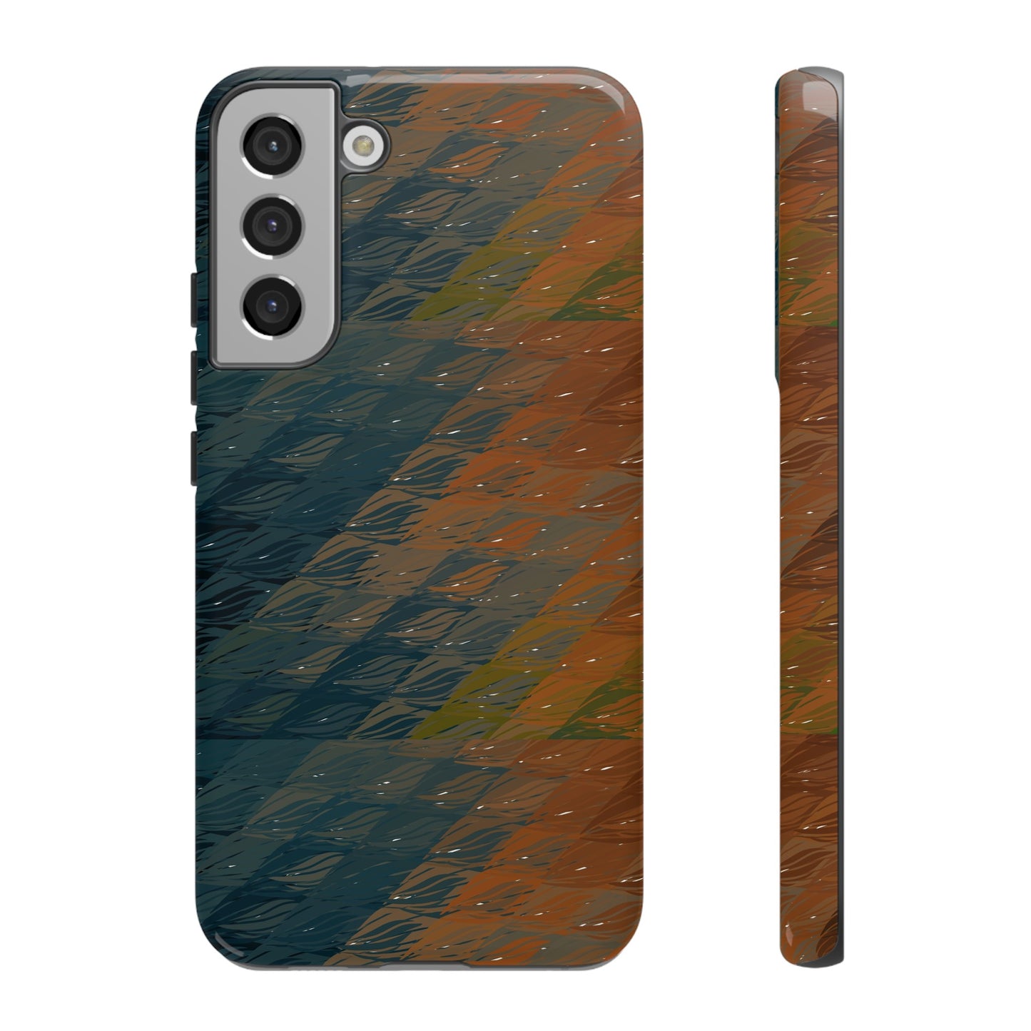 BRUE: Brown + Blue Geometric case for iPhone, Galaxy and Pixel