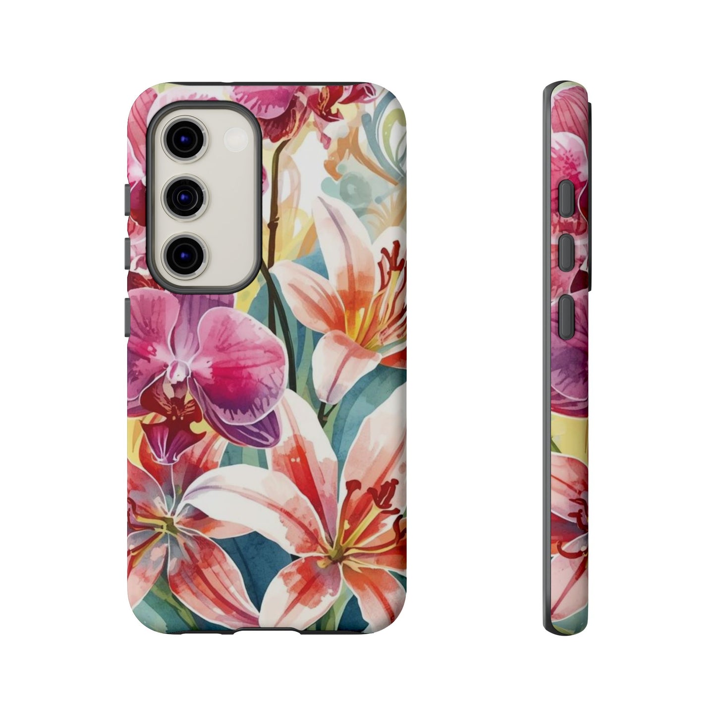 Hibiscus & Orchid Bloom Case: Floral Beauty for Your Samsung Galaxy S Series