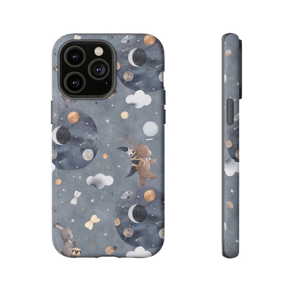 Moon, Bear and Bunny: Cute phone case for iPhone, Samsung Galaxy and Google Pixel devices