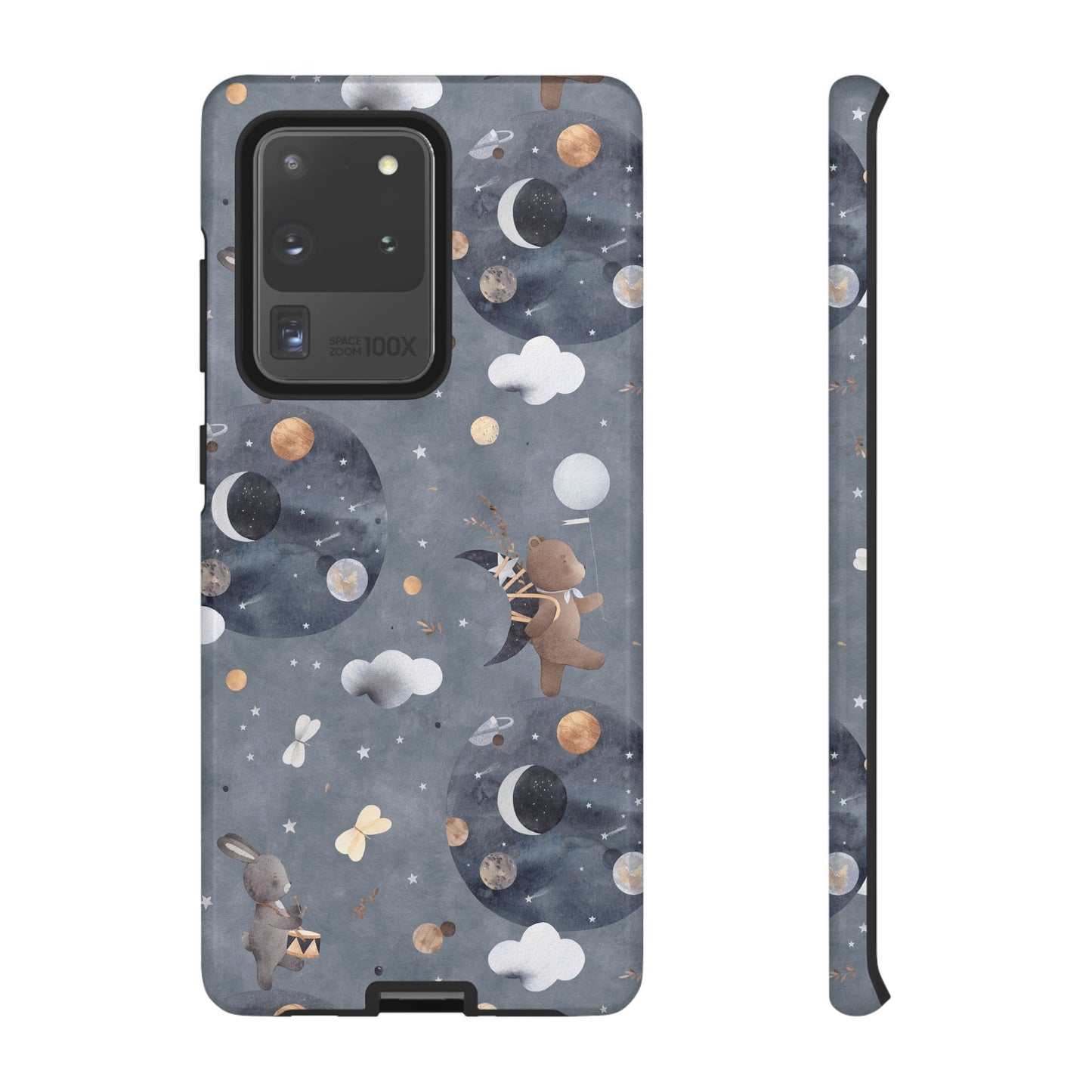 Moon, Bear and Bunny: Cute phone case for iPhone, Samsung Galaxy and Google Pixel devices