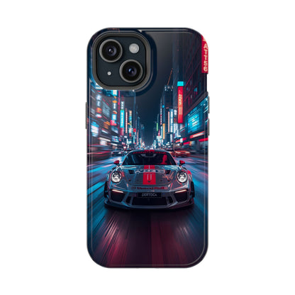 Urban Racer (MagSafe version): Neon Car Inspired iPhone Case for Men