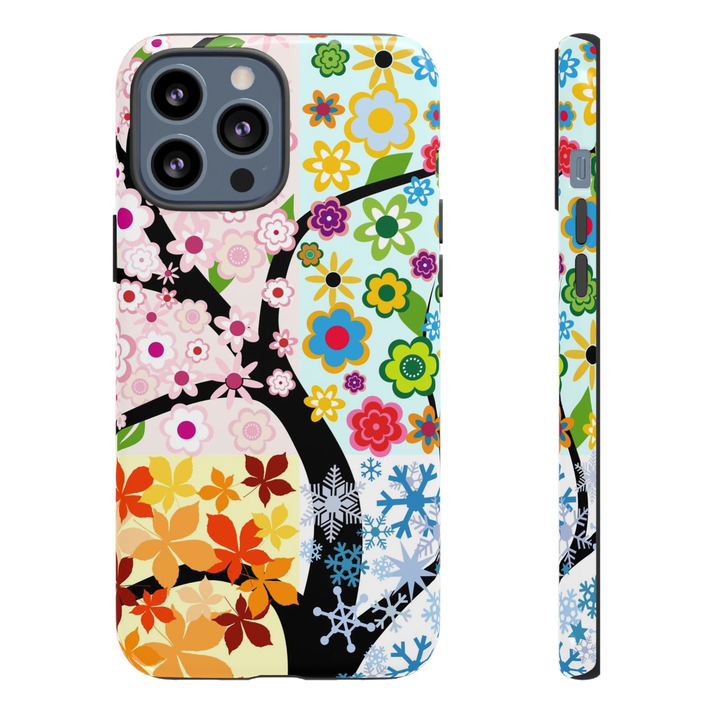 Four Seasons: Fall, Winter, Spring and Summer inspired phone case for iPhone, Samsung Galaxy and Google Pixel devices