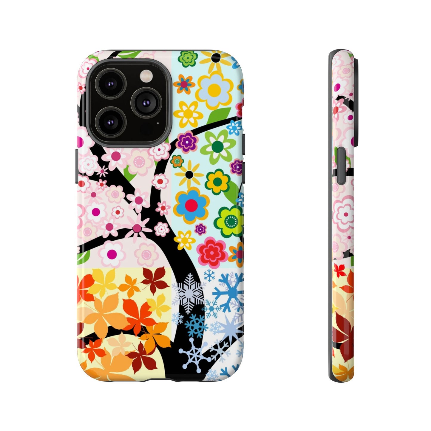 Four Seasons: Fall, Winter, Spring and Summer inspired phone case for iPhone, Samsung Galaxy and Google Pixel devices