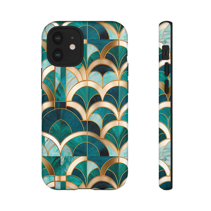 Emerald Deco: Vintage Plush Phone Case for iPhone, Samsung Galaxy and Google Pixel devices