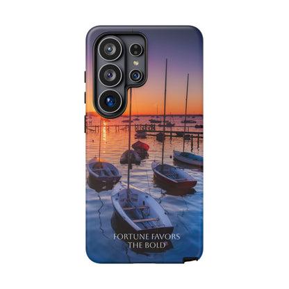 Fortune Favors the Bold: Sunset Sail Phone Case for iPhone, Samsung Galaxy and Google Pixel devices