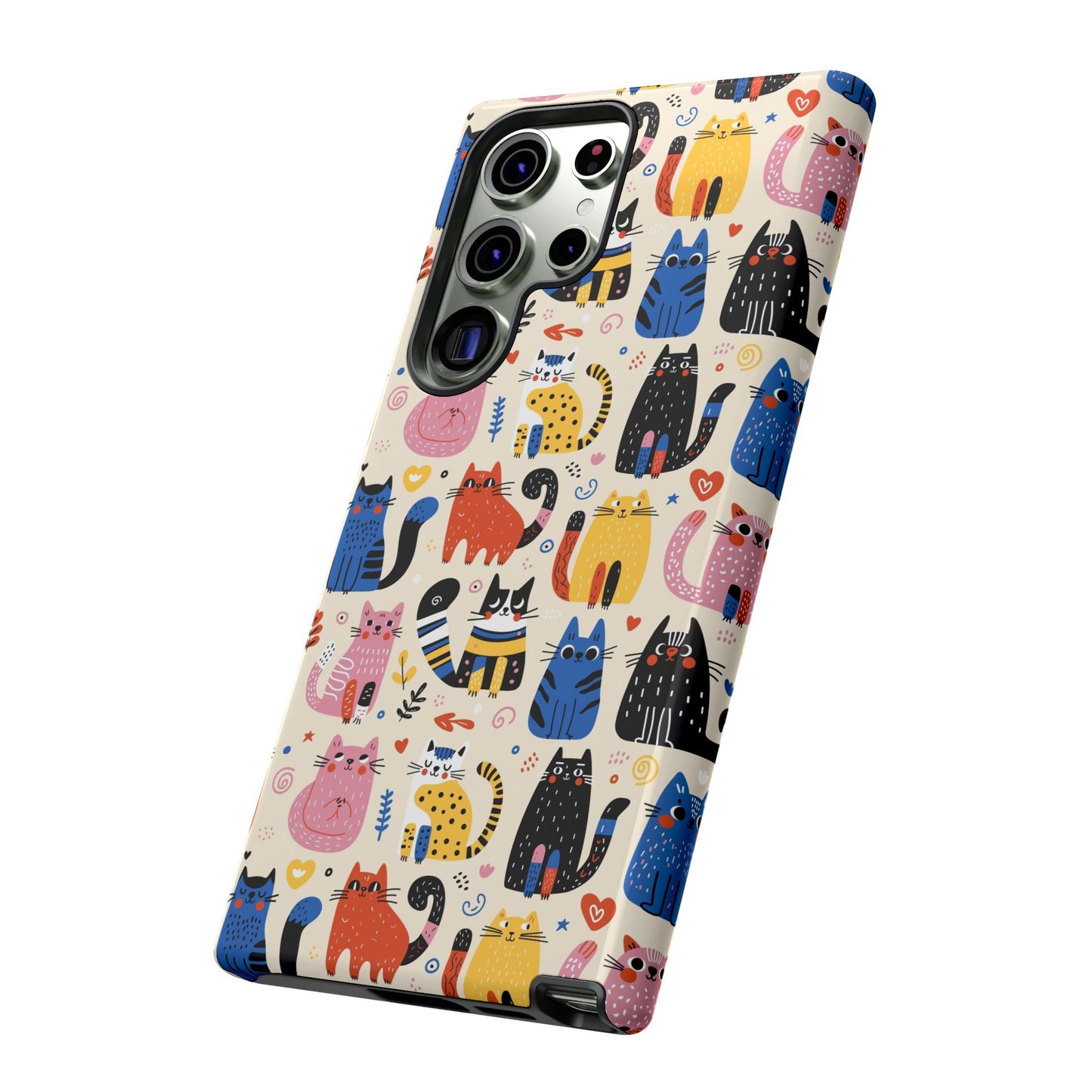 Cat Doodles Phone Case: Playful Cat-Inspired Tough Case for iPhone, Samsung Galaxy and Google Pixel devices