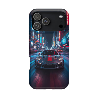 Urban Racer (MagSafe version): Neon Car Inspired iPhone Case for Men