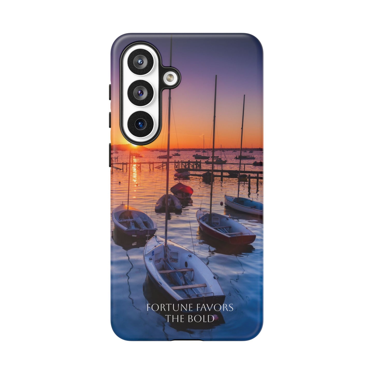 Fortune Favors the Bold: Sunset Sail Phone Case for iPhone, Samsung Galaxy and Google Pixel devices