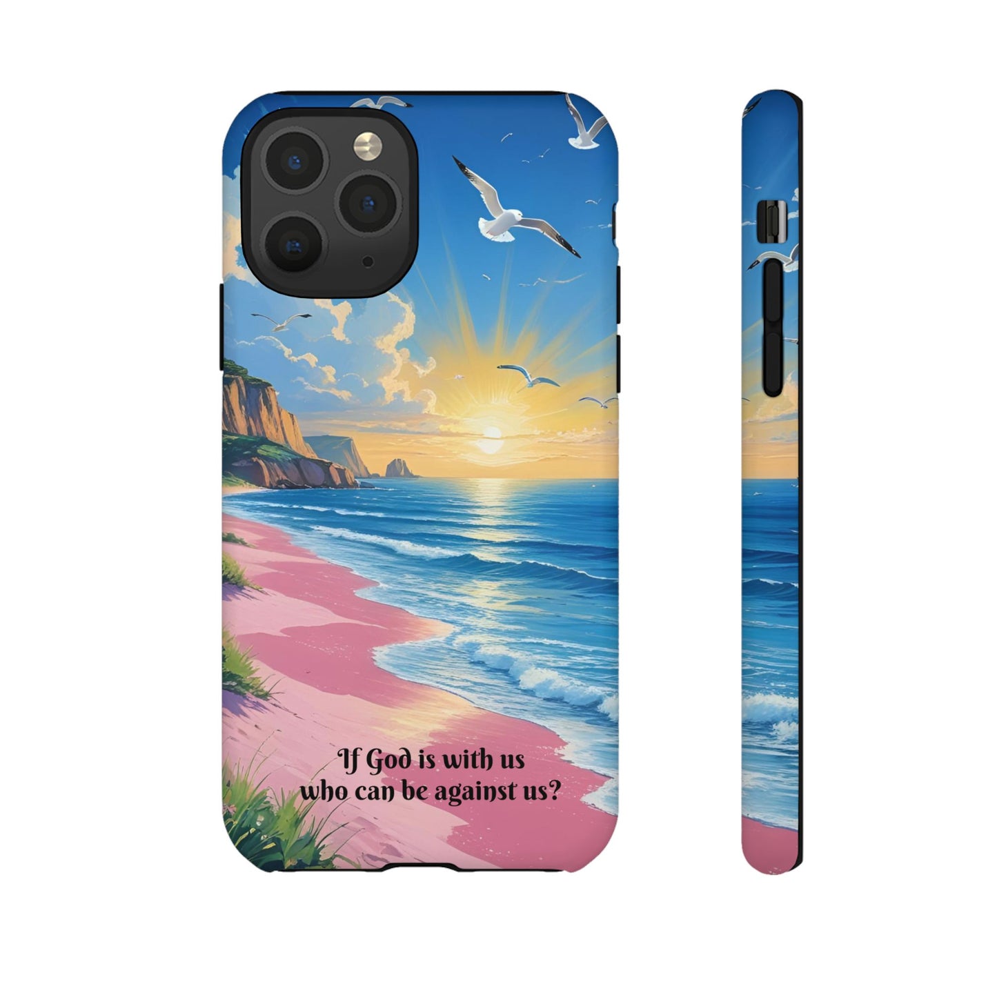 "If God is with us, who can be against us?": Inspiring phone case for iPhone, Samsung Galaxy and Google Pixel devices